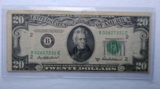 Rare Miss Cut Low Serial 1950 $20 Bill Twenty Dollar Federal Reserve Note B