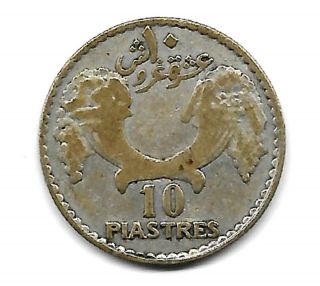 Lebanon 1929 10 Piastres Silver Coin
