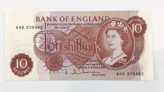 10 Ten Shillings Bank England 64d Prefix Uncirculated British Banknote I446