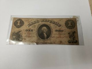 1855 Ri $1 Bank Of The Republic Note