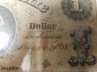 1855 RI $1 Bank Of The Republic Note 3