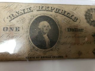 1855 RI $1 Bank Of The Republic Note 4