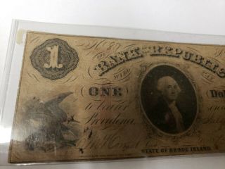 1855 RI $1 Bank Of The Republic Note 5