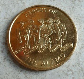 Heroes Of The Alamo Token San Antonio Texas Usa Medallion Crockett Coin Bowie