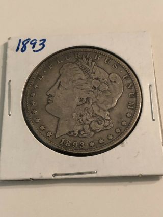 1893 Morgan Silver Dollar,  90 Silver,  Key Date