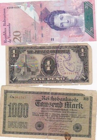 7 1922 - 2009 Circulated Notes From All Over