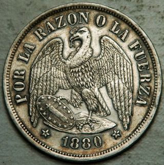 Chile Silver 1 Peso 1880
