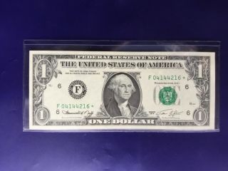 1974 $1 Federal Reserve Note Frn F - Star Cu Unc