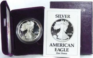1990 S Proof Silver American Eagle Dollar Us $1 Ase Coin