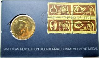 1972 George Washington Bicentennial First Day Cover Metal,  Comm Stamps