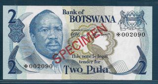 Botswana 2 Pula Specimen,  1979,  P Cs1,  Unc