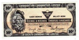 1989 10c Ctc Canadian Tire Scottie Money Note Coupon E7191576