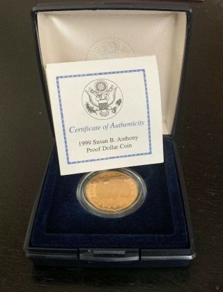 1999 P U.  S.  Susan B.  Anthony Proof Dollar Coin W/box