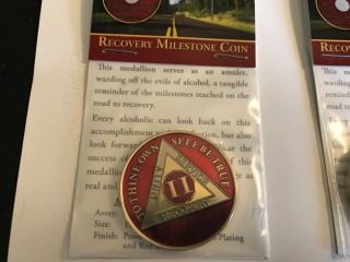 Aa 2 Year 1.  5 " Military Challenge Coin Red Gold Tri - Plate Sober Medallion