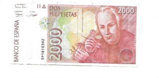 Spain 1992 2000 Pesetas Bank Note Circulated
