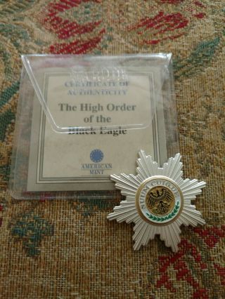 American High Order Of The Black Eagle Medal Encased