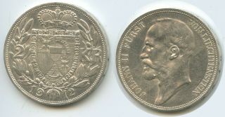 G12640 - Liechtenstein 2 Kronen 1912 Y 3 Xf,  Scarce Prince John Ii.  1858 - 1929