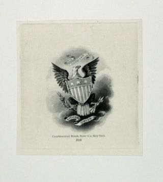 Abn Proof Vignette,  " Patriotic Eagle " 1860 - 80 