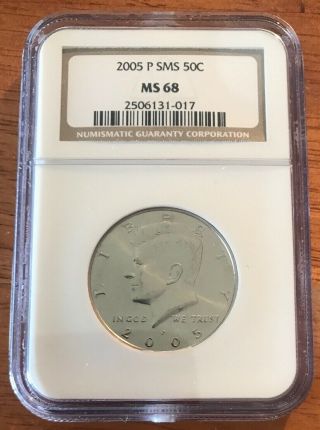 2005 - P Sms Kennedy Half Dollar 50c Ngc Ms68