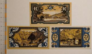 JB Deutsches Notgeld KÖNIGSSEE / Bavaria 10,  20 and 25 Pfennig,  complete series 2
