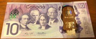 Canada 10 Dollars 2 Polymer Banknote Uncirculated Cda 8816819 /cda 8816820 1/2