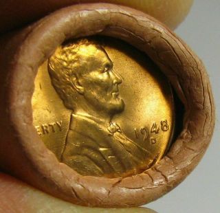 1948 D Obw Bank Wrapped Roll Bu Uncirculated Lincoln Wheat Cent Pennies