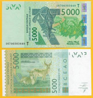 West African States 5000 Francs Togo (t) P - 817tm 2016 Unc Banknote