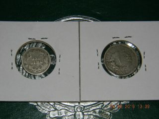 1897 - P Liberty Head Barber 90 Silver Dime& 1902 Liberty 
