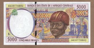 Central Afr.  States: 5000 Francs,  (unc),  P - 404l,  1994 - 2000,