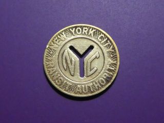 Nyc York City Subway Transit Token Small Y Cut Out