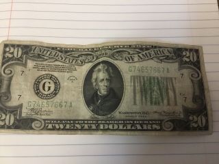 1934 - A $20 Twenty Dollars - Federal Reserve
