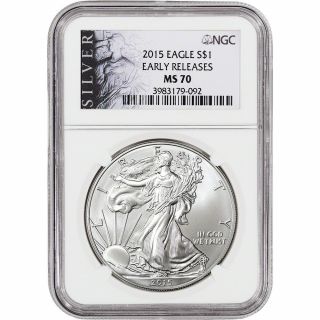 2015 American Silver Eagle - Ngc Ms70 - Early Releases - Als Label
