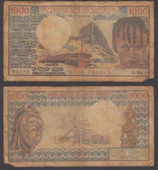 Cameroun 1000 Francs Nd 1974 (vg) Banknote P - 16a