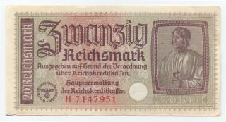Germany 20 Reichsmark (1940 - 1945),  P - R139