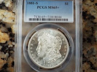 Semi Pl 1881 - S Morgan Silver Dollar,  Pcgs Ms - 65,