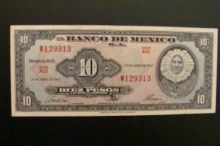 Mexico 10 Pesos 1963 Crisp Au/unc