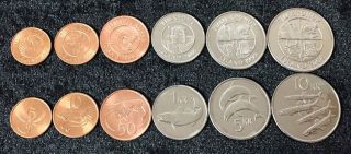 Iceland Set 6 Coins 5 10 50 Aurar 1 5 10 Krona 1981 - 2005 Unc
