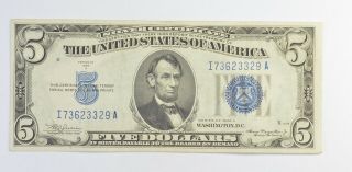 Crisp - 1934 - A $5.  00 Silver Certificate Us Note - Historic Silver On Demand 256