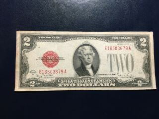 1928 G Red Seal $2 Two Dollar Bill