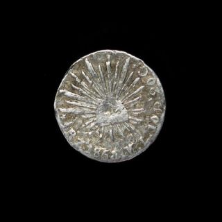 1860 Zs Vl Mexico 1/2 Real Km 370.  11 Silver Coin