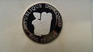 1994 Congo 1000 Francs Mammoth Silver Proof coin 3