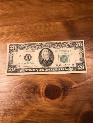 1985 20 Dollar Bill St Louis Missouri Federal Reserve Note