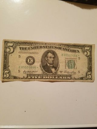 Rare 1950 - A $5 Five Dollars Star Frn Federal Reserve Note - Richmond Virginia