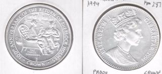 Gibraltar - Silver 1 Crown Coin 1994 Year Km 291a Sherlock Holmes Three Garriders