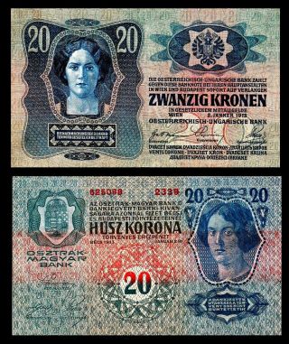Austria - Hungary Empire Krone - 20 Zwanzig Kronen - 1913 - Ww1 / P13 / Xf - Au