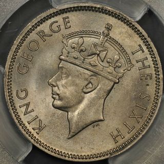1950 Pcgs Ms64 Mauritius 1/2 Rupee