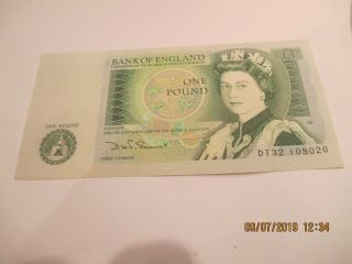 1981 - 84 Gr.  Britain Bank Of England 1 Pound Note,  P - 377b
