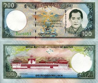 Bhutan 100 Ngultrum Banknote World Paper Money Currency Pick P25 2000 Vf - Grade