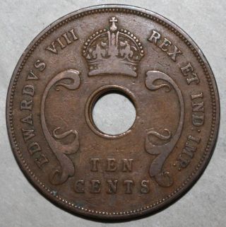 British East Africa 5 Cents Coin 1936 H - Km 23 King Edward Viii Abdicate Five