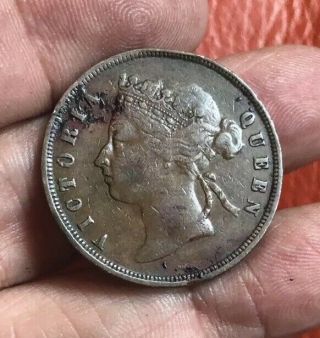 Straits Settlements 1 Cent 1875 W Unrecorded 5 Over 2